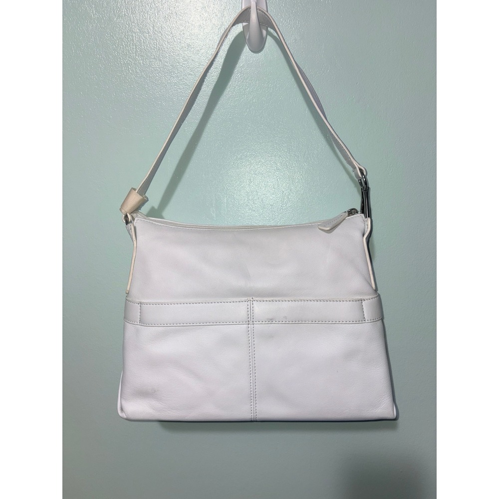 Etienne Aigner Leather Shoulder Bag White Top Zip Pockets